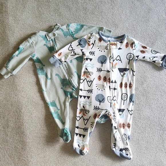 Set of 0-3 Month Baby Footies - Picture 1 of 3
